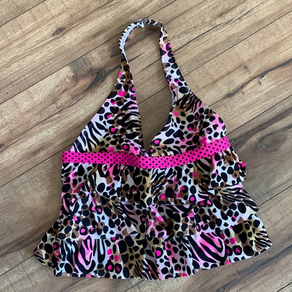 💗Leopard print tankini top L 14 - Picture 1 of 13